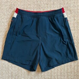Medium Birddogs lined Shorts Men's 7" inseam Navy Blue, Red, & White M Med